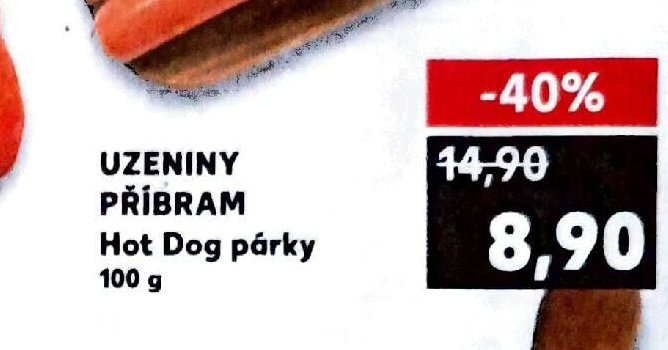 Uzeniny Pribram Hot Dog parky 100g