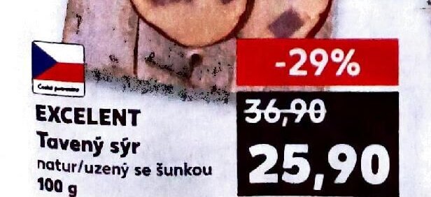 Excelent Taveny syr natur/uzeny se sunkou 100g