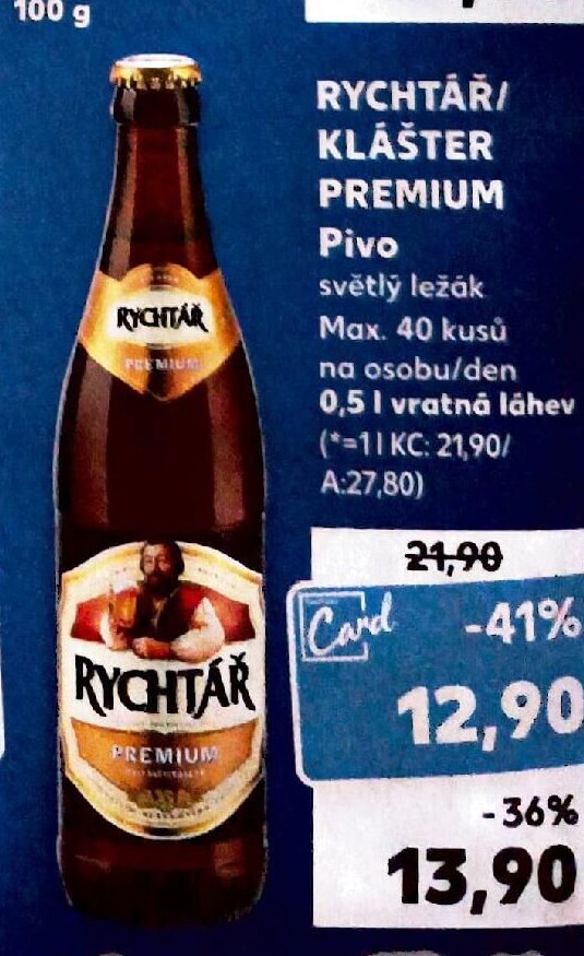 RYCHTÁŘ KLÁŠTER PREMIUM Pivo