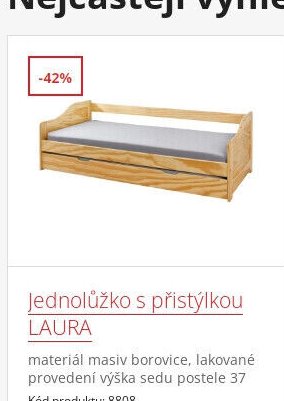 Jednolůžko s přistýlkou LAURA
