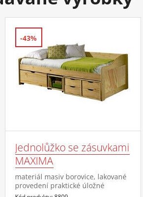 Jednolůžko se zásuvkami MAXIMA - IDEA nábytek aktualniletaky.eu