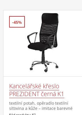 Kancelářské křeslo PREZIDENT černá K1