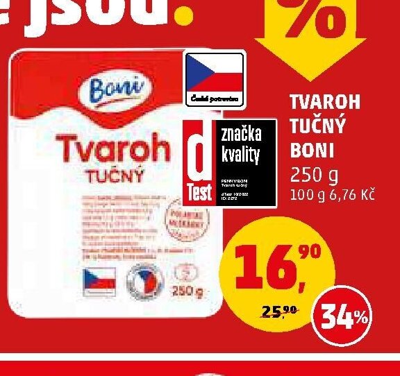 Tvaroh tučný Boni 250 g - Penny Market aktualniletaky.eu