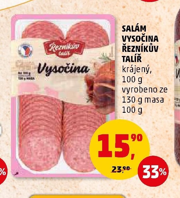 SALÁM VYSOČINA ŘEZNÍKŮV TALÍŘ krájený, 100 g - Penny Market aktualniletaky.eu