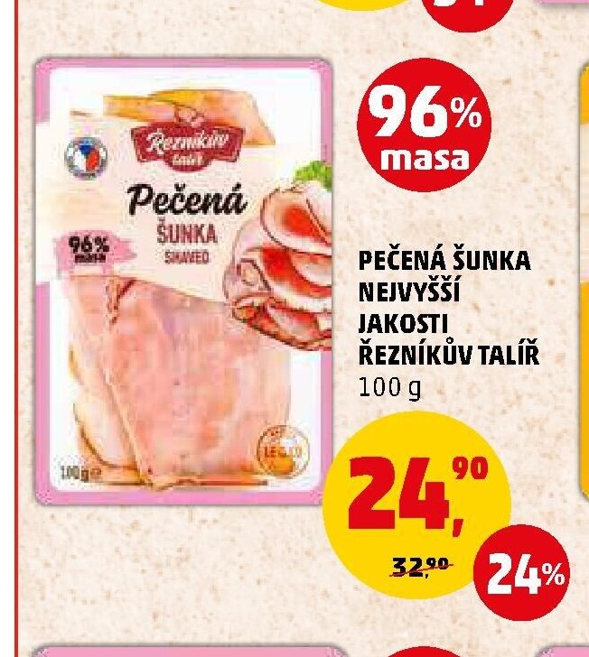 PEČENÁ ŠUNKA NEJVYŠŠÍ JAKOSTI ŘEZNÍKŮV TALÍŘ 100 g - Penny Market aktualniletaky.eu