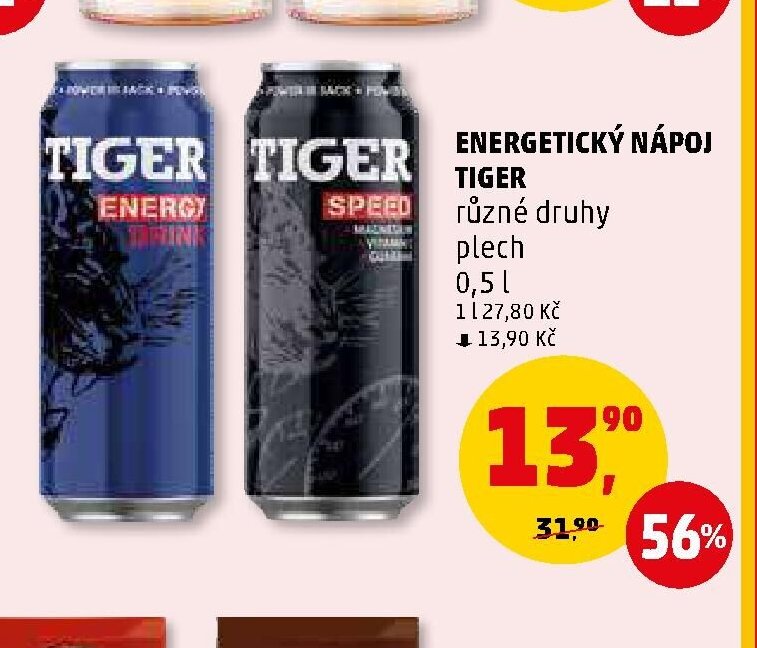Energetický nápoj Tiger různé druhy plech 0,5 l - Penny Market aktualniletaky.eu