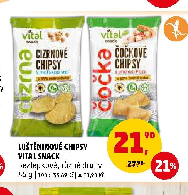 Luštěninové chipsy Vital Snack - Penny Market aktualniletaky.eu