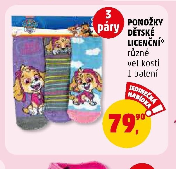 PONOŽKY DĚTSKÉ LICENČNÍ - Penny Market aktualniletaky.eu