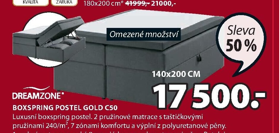 Boxspring postel Gold C50
