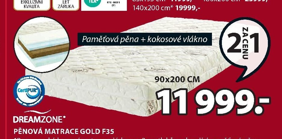 Pěnová matrace Gold F35