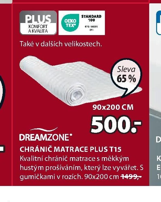 CHRÁNIČ MATRACE PLUS T15