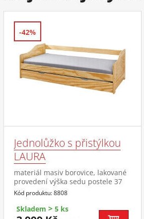 Jednolůžko s přistýlkou LAURA