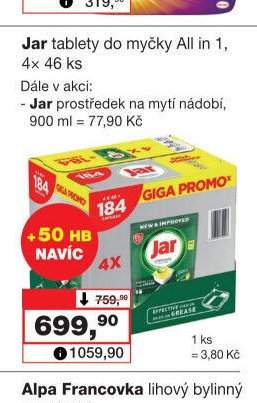 Jar tablety do myčky All in 1