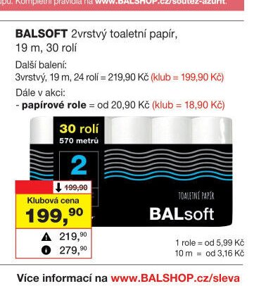 BALSOFT 2vrstvý toaletní papír