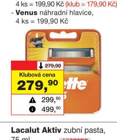 Gillette Fusion náhradní hlavice, 4 ks