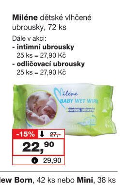 Miléne dětské vlhčené ubrousky