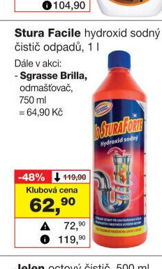 Stura Facile hydroxid sodný čistič odpadů, 1 l