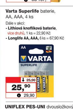 Varta Superlife baterie