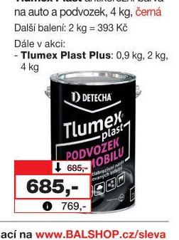Tlumex Plast antikorozní barva na auto a podvozek, 4 kg