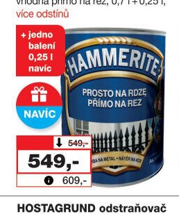Hammerite jednosložková, antikorozní a dekorativní barva