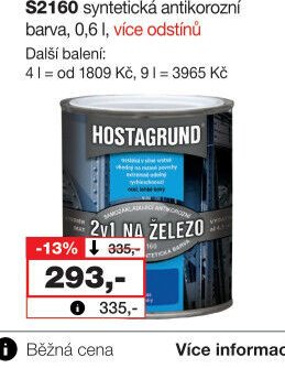 HOSTAGRUND 2v1 na železo S2160 syntetická antikorozní barva