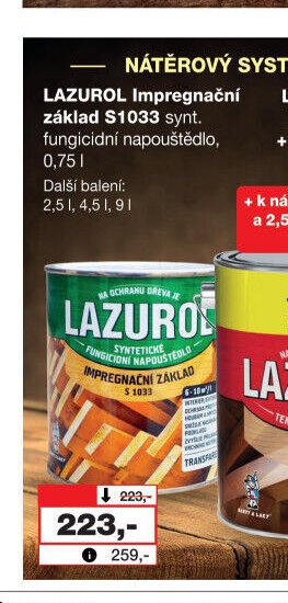 LAZUROL Impregnační základ S1033 synt.