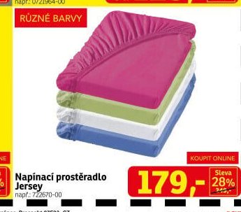 Napínací prostěradlo Jersey