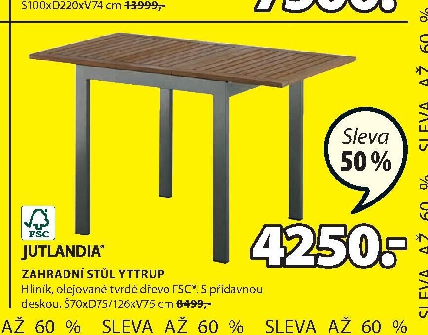 JUTLANDIA ZAHRADNÍ STŮL YTTRUP - Jysk aktualniletaky.eu