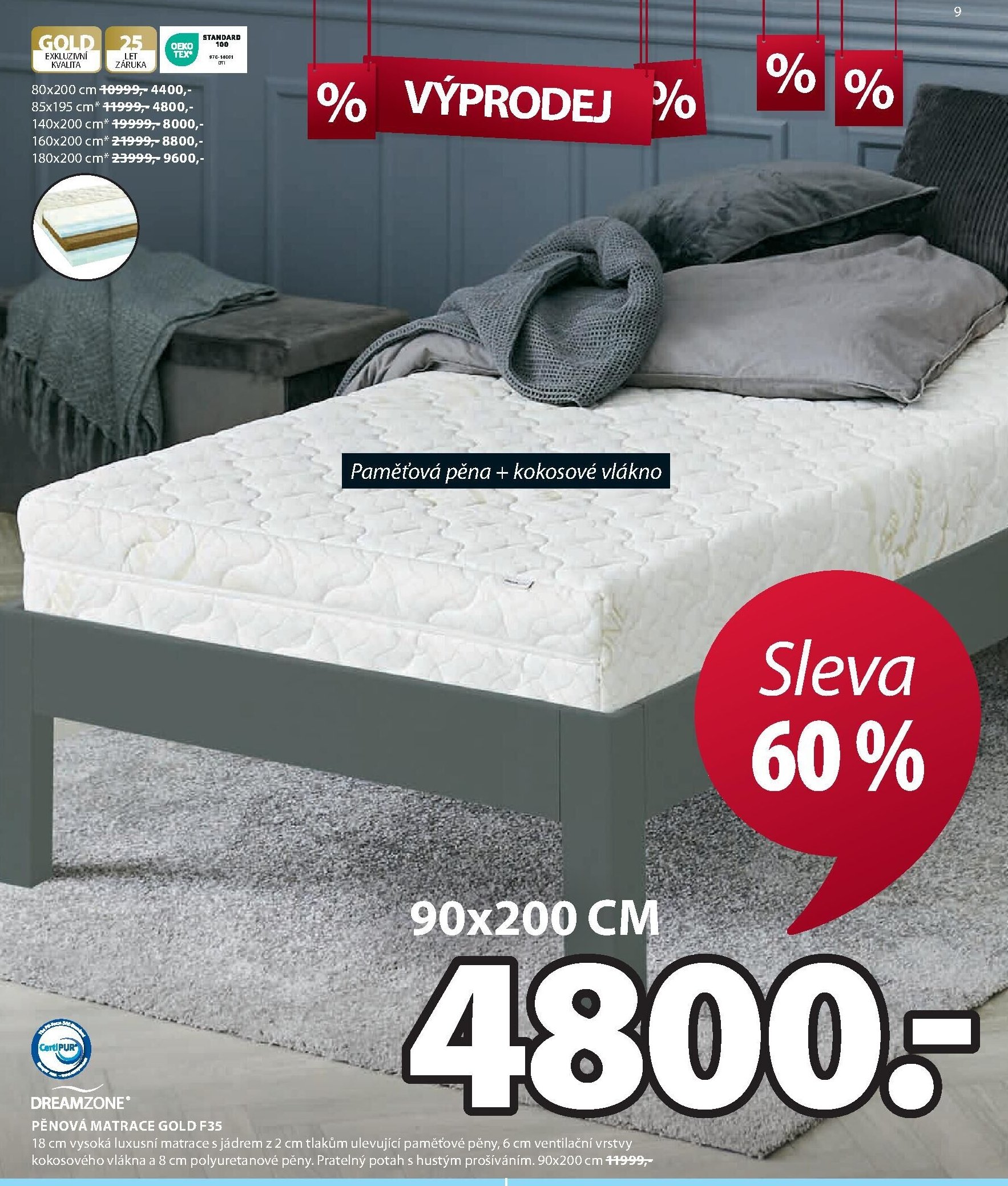 DREAMZONE PĚNOVÁ MATRACE GOLD F35 - Jysk aktualniletaky.eu