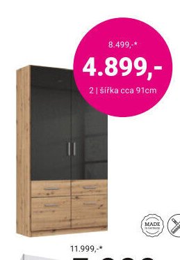 Šatní skříň, šířka cca 91 cm