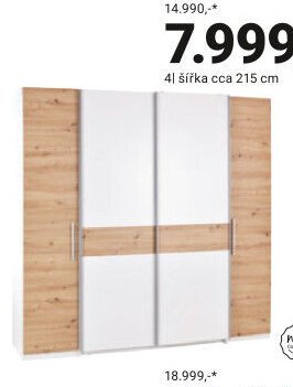 Šatní skříň, šířka cca 215 cm