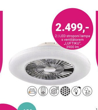 LED stropní lampa s ventilátorem „LUFTIKU“