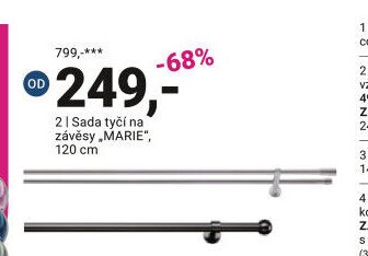 Sada tyčí na závěsy MARIE