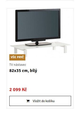 TV nástavec 82x35 cm, bílý
