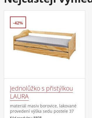 Jednolůžko s přistýlkou LAURA