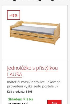 Jednolůžko s přistýlkou LAURA