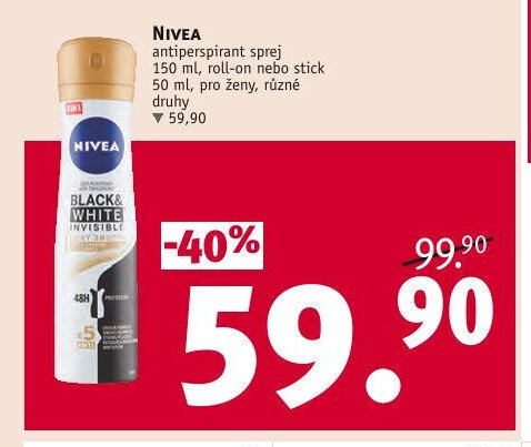 Nivea antiperspirant sprej 150 ml, roll-on nebo stick 50 ml, pro ženy, různé druhy