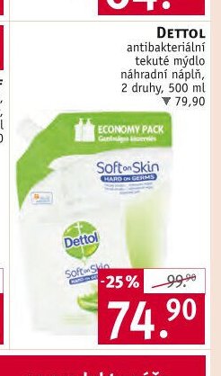 Dettol antibakteriální tekuté mýdlo náhradní náplň, 2 druhy, 500 ml