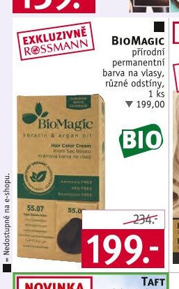 BIOMAGIC přírodní permanentní barva na vlasy, různé odstíny, 1 ks
