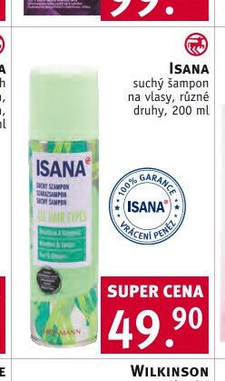 ISANA suchý šampon na vlasy, různé druhy, 200 ml