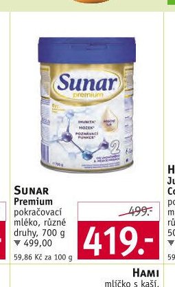 SUNAR Premium pokračovací mléko