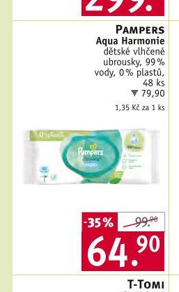 Pampers Aqua Harmonie dětské vlhčené ubrousky