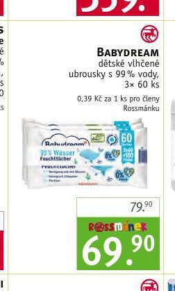 Babydream dětské vlhčené ubrousky