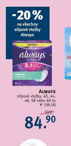 ALWAYS slipové vložky