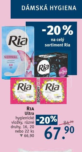RIA Ultra hygienické vložky