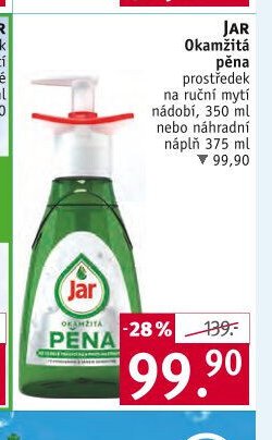 Jar Okamžitá pěna prostředek na mytí nádobí
