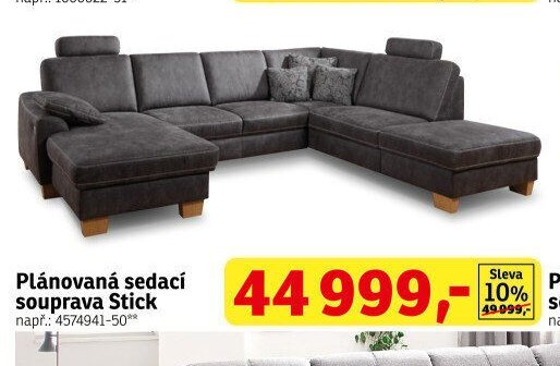 Plánovaná sedací souprava Stick