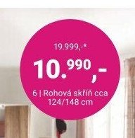 Rohová skříň cca 124/148 cm