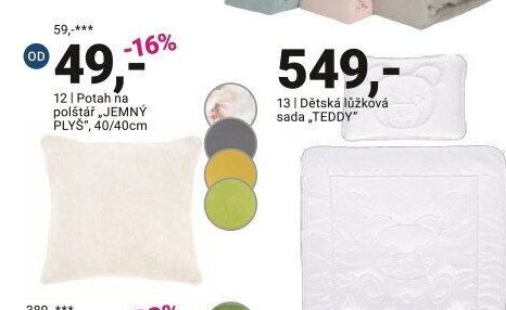 Potah na polštář JEMNÝ PLYŠ