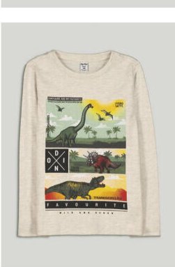 Chlapecké tričko s dlouhým rukávem s dinosaury
